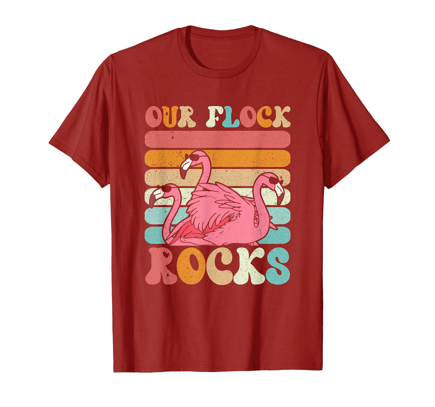 Our Flock Rocks Flamingo Matching Family Vacation T-Shirt