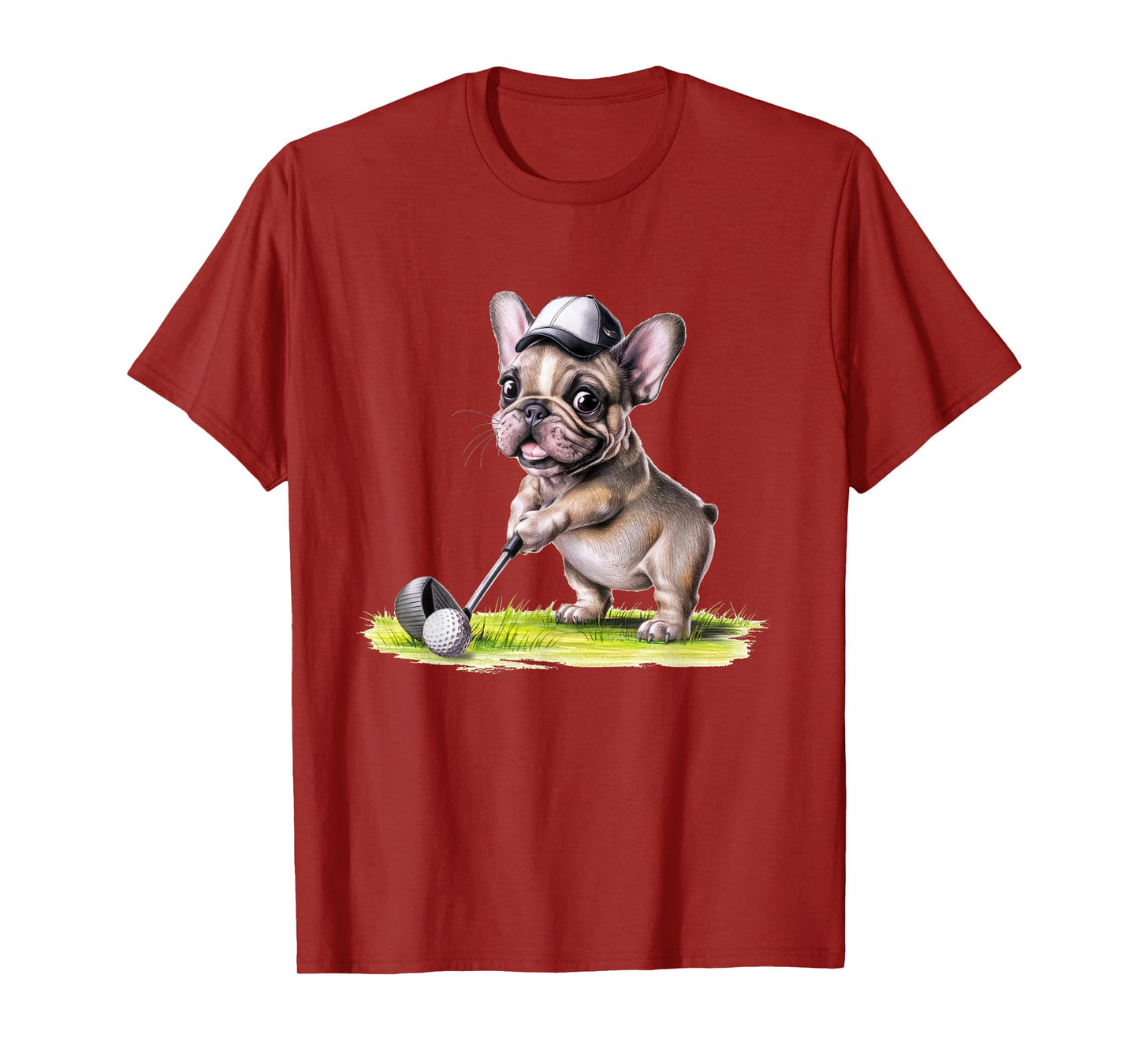 French Bulldog Playing Golf Men Women Kids T-Shirt