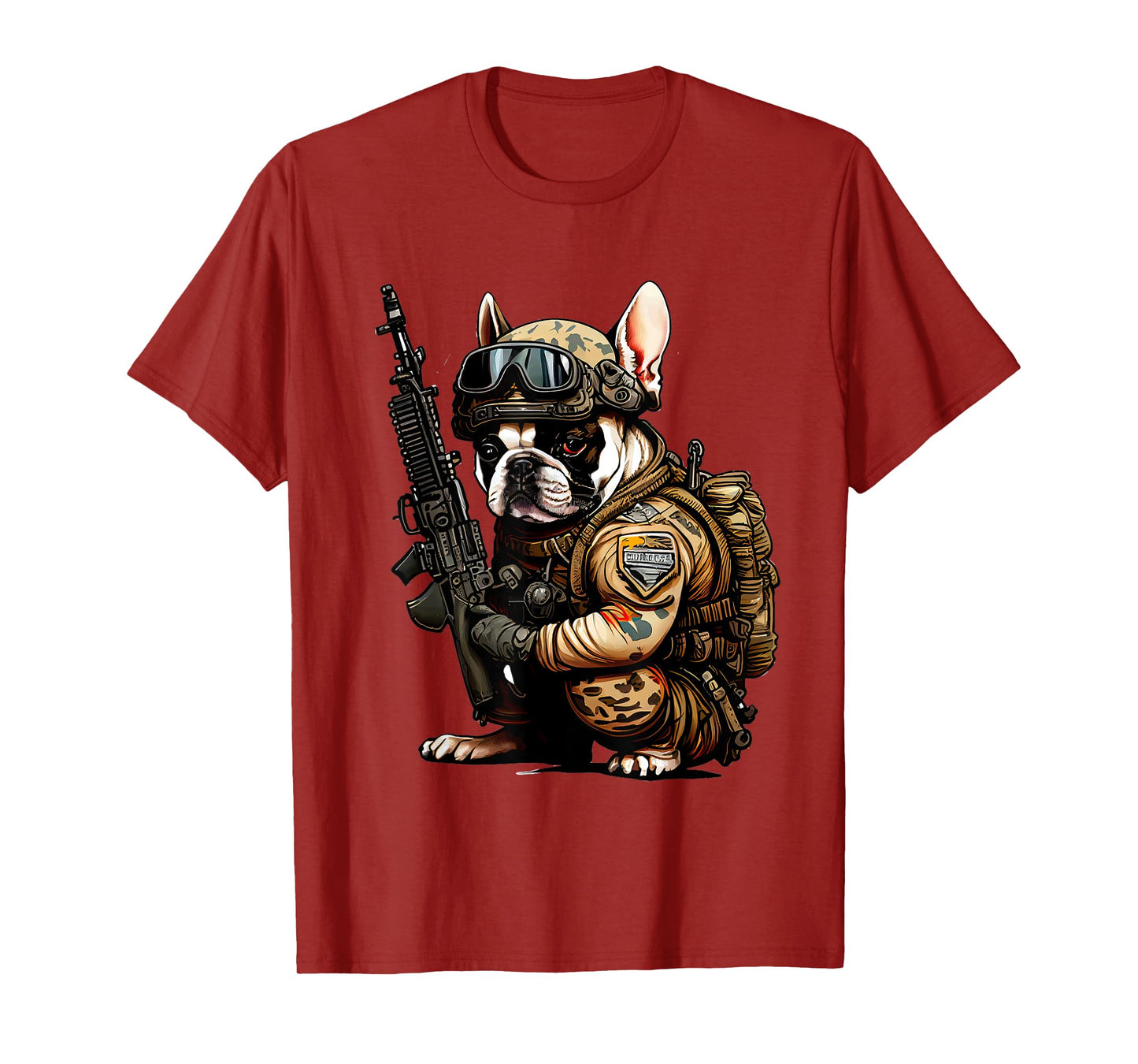 Military Bulldog Tactical Frenchie Ready For Action T-Shirt for Men Women Kids