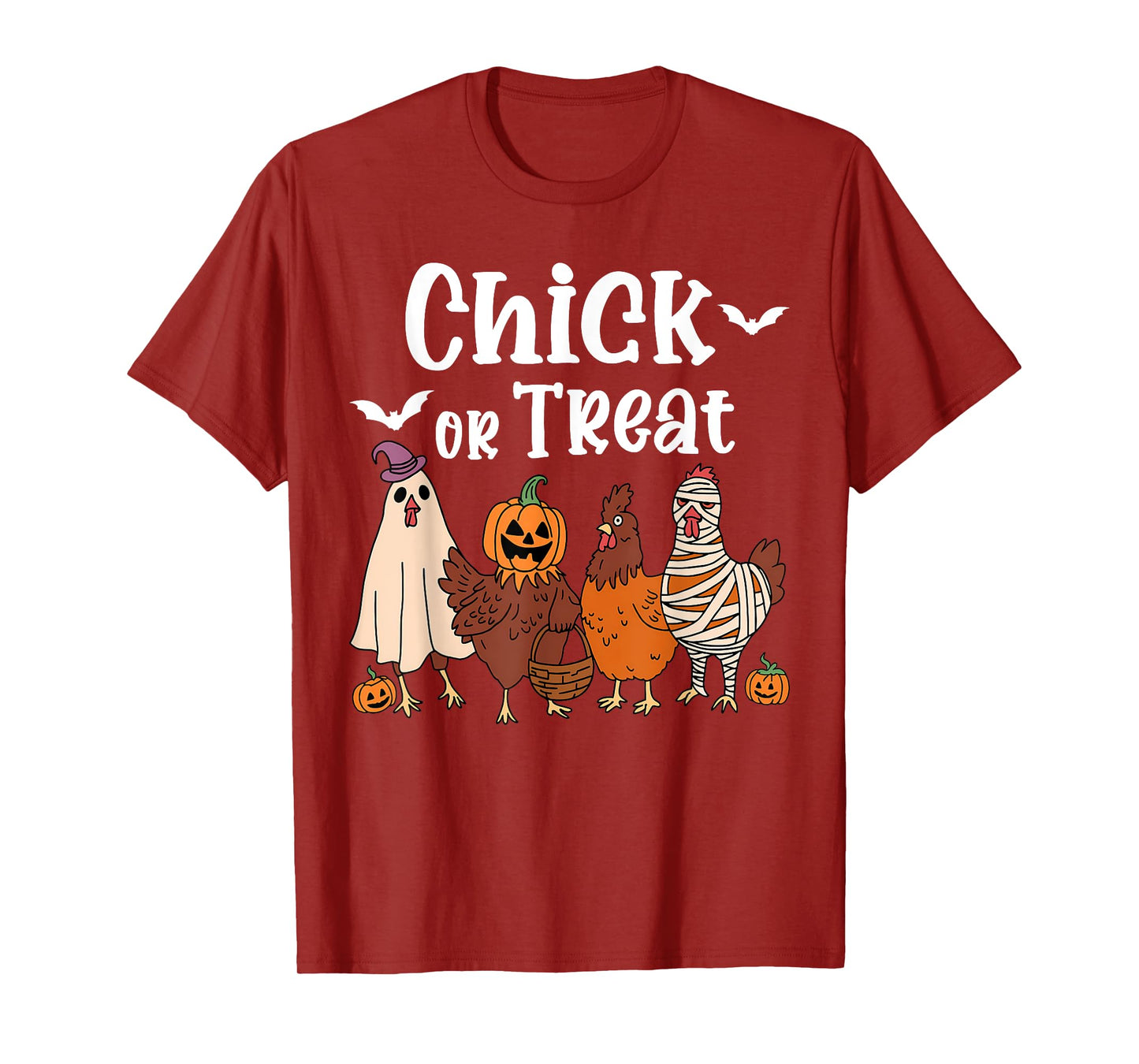 Chick Or Treat Funny Spooky Chicken Halloween Women Men T-Shirt