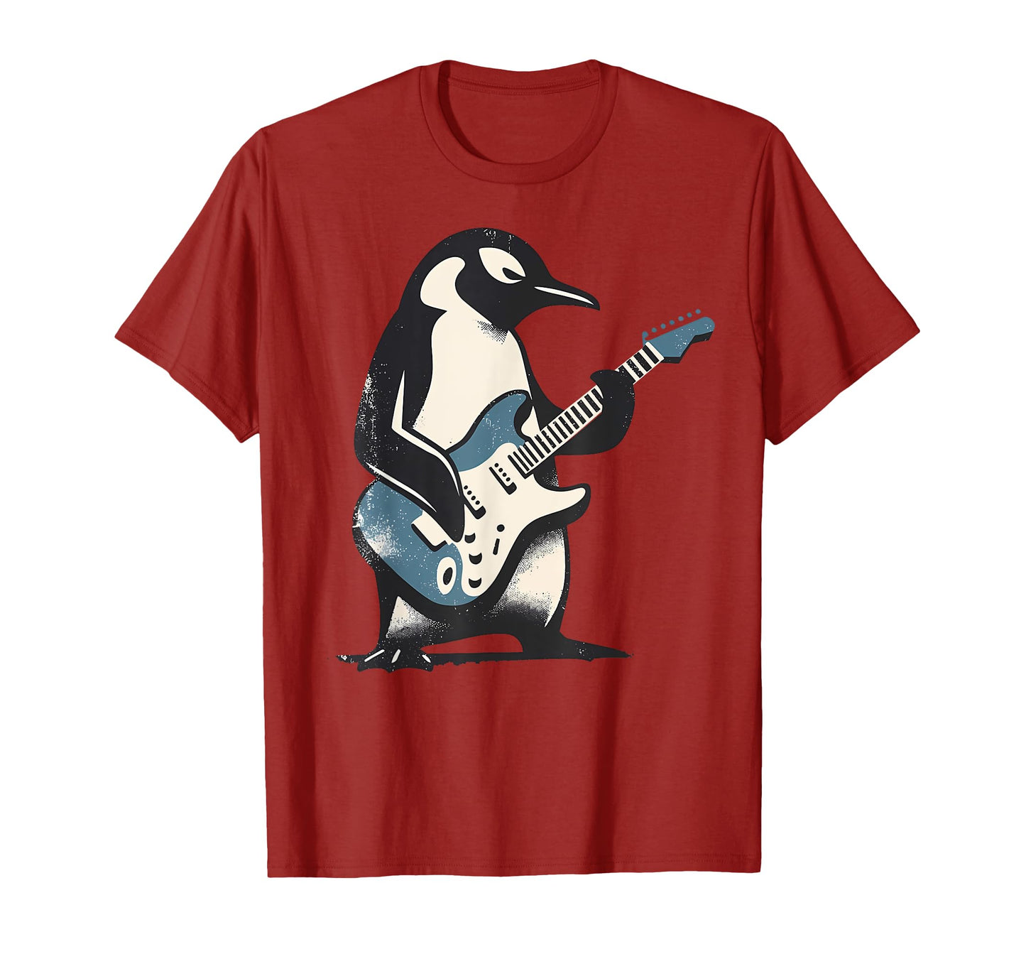 Cool Penguin Playing Guitar Music Lover Penguin Guitar Funny T-Shirt
