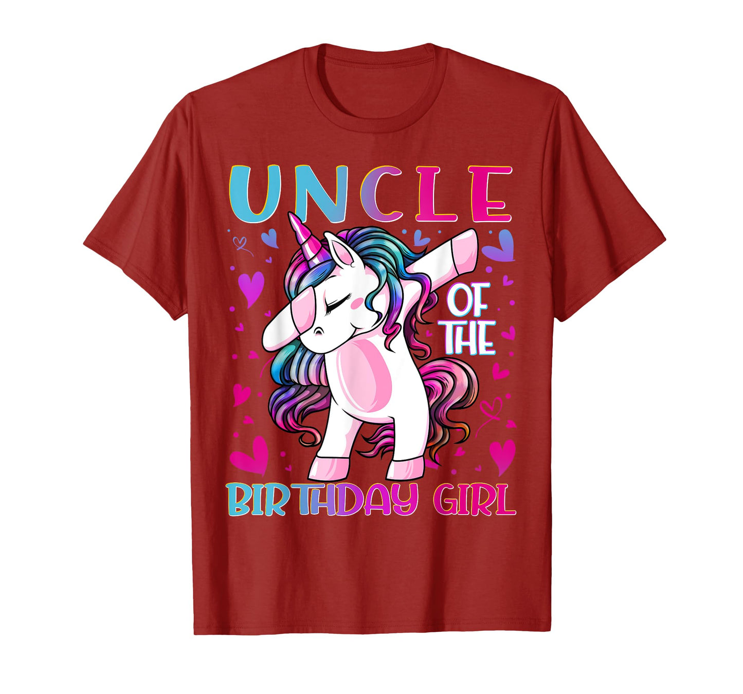 Uncle of the Birthday Girl Dabbing Unicorn Uncle Gifts T-Shirt