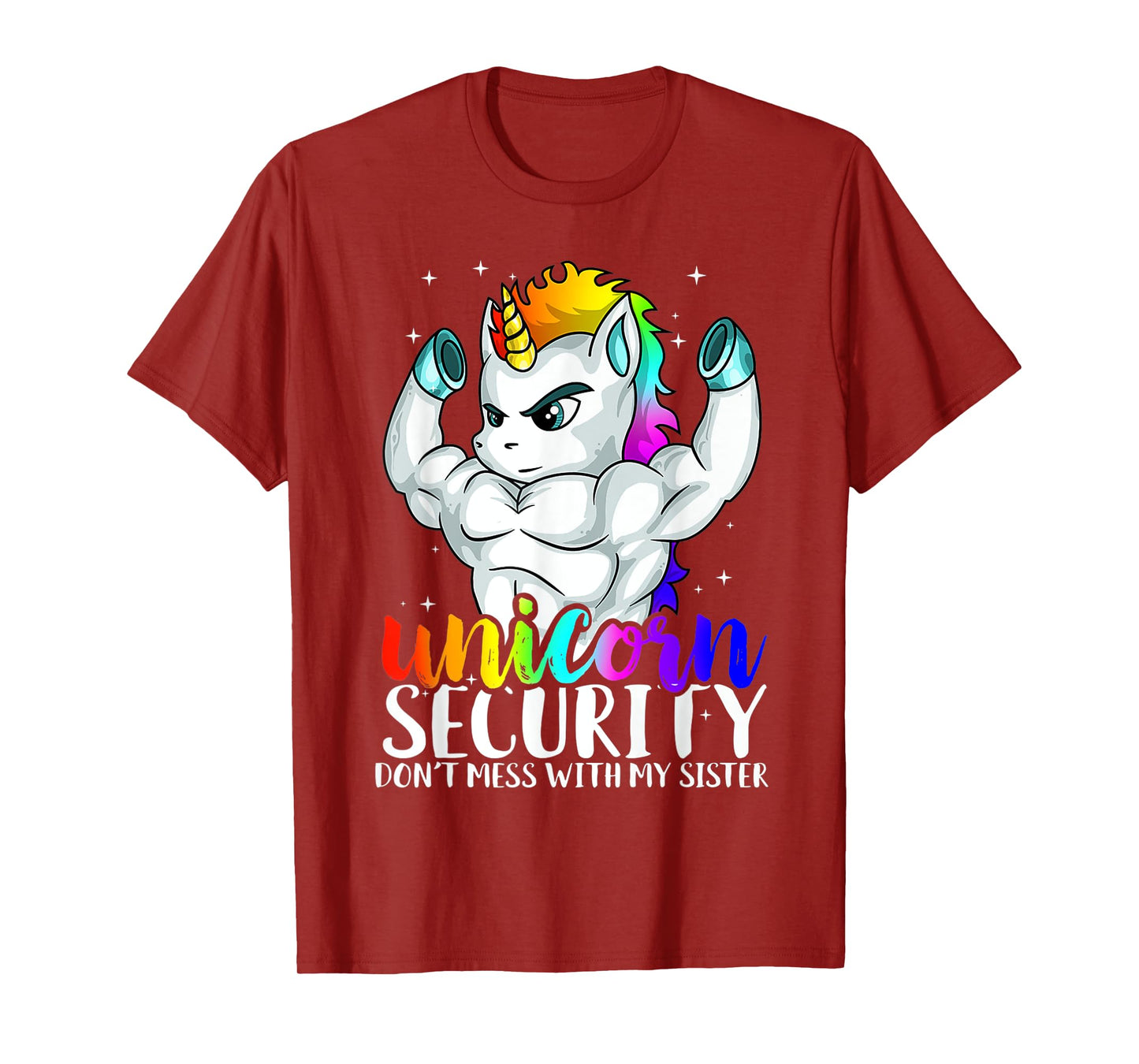 Unicorn Security Dont Mess With My Sister Funny Brother T-Shirt