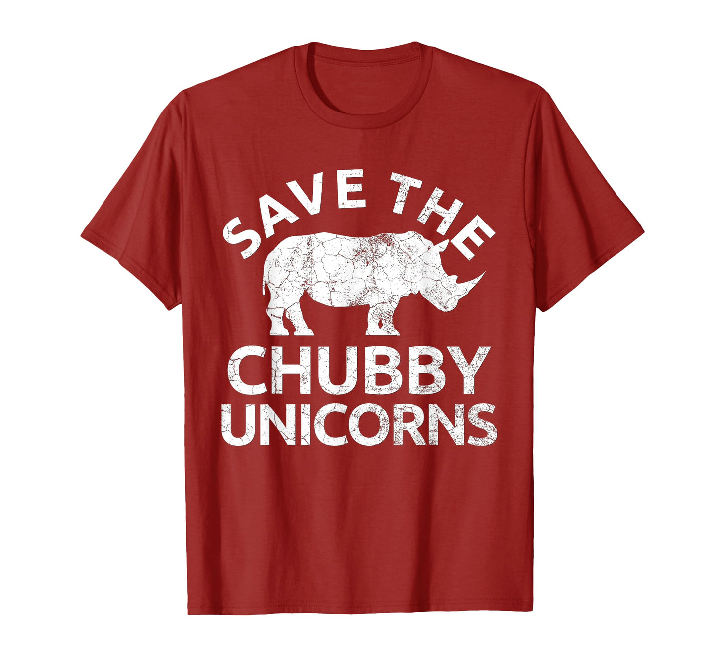 SAVE THE CHUBBY UNICORNS Shirt Rhino Distressed Top T-Shirt - Women's, Black, Small