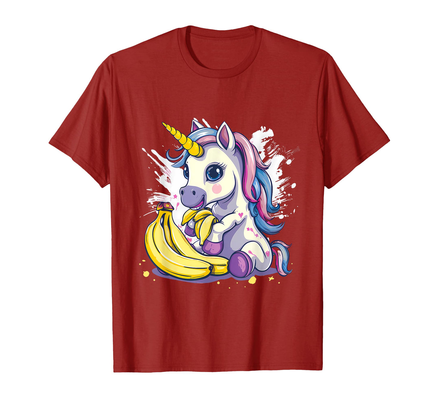 Banana Unicorn Watercolor Animal Art Drawing Banana Fruit T-Shirt