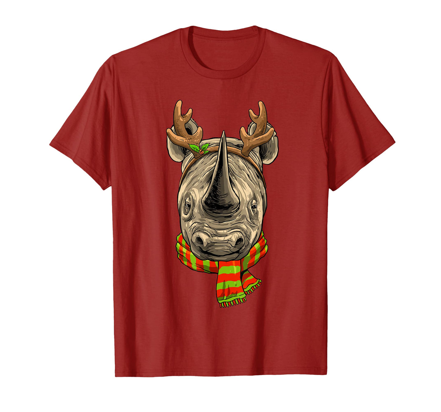 Christmas Rhinoceros Santa Clause Reindeer Xmas Safari Rhino T-Shirt