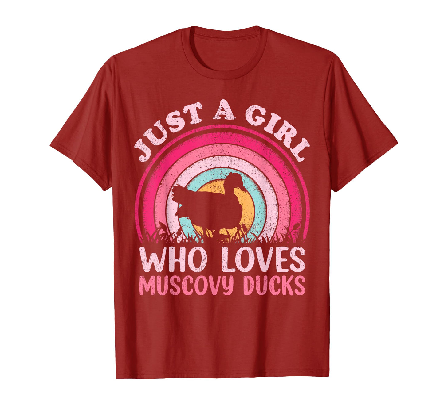 Duck Bird Vintage Retro Just A Girl Who Loves Muscovy Ducks T-Shirt