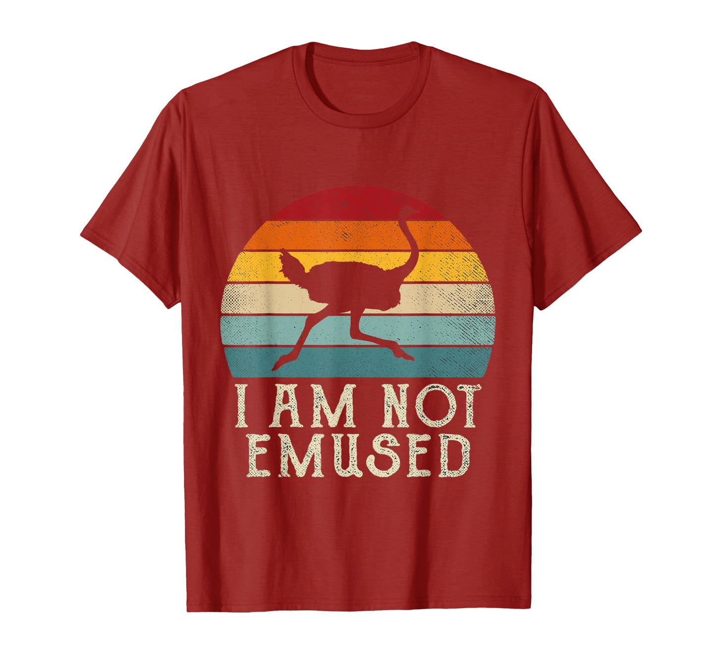 NOT EMU-SED Funny Emu T-Shirt Not Amused Ostrich Retro T-Shirt