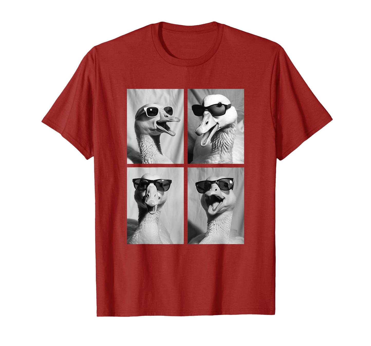 Funny Goose with Sunglasses Silly Geese Animals Photo Booth T-Shirt