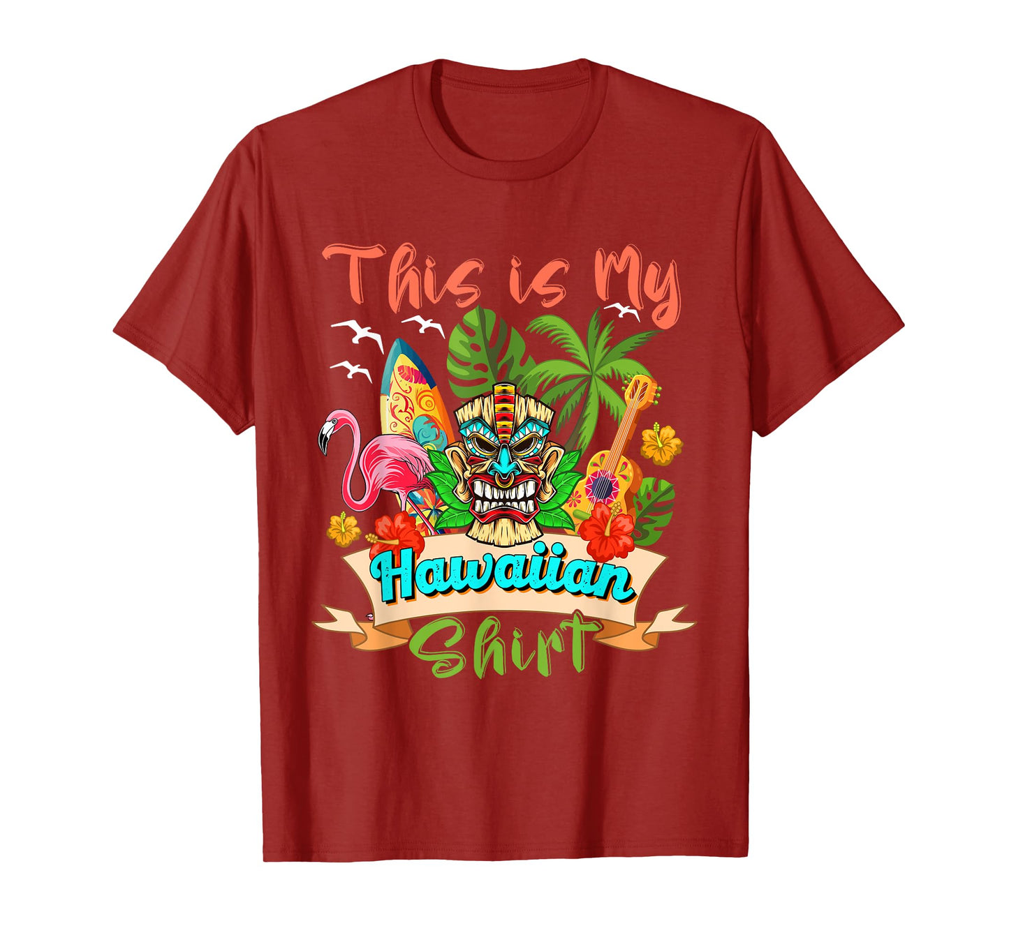 This Is My Hawaiian Shirt Floral Flamingo Summer Vacation T-Shirt