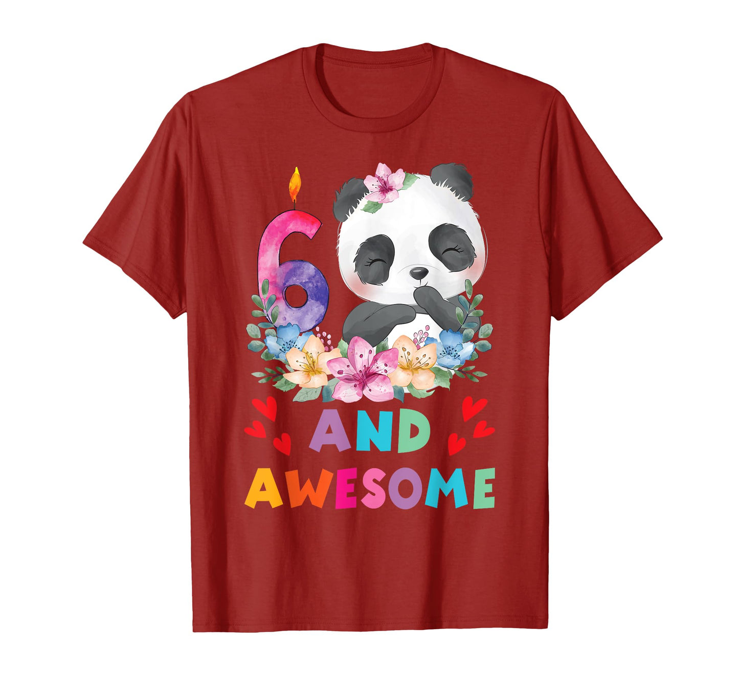 6 Years Old 6th Birthday Panda Unicorn Girl Party Gift T-Shirt