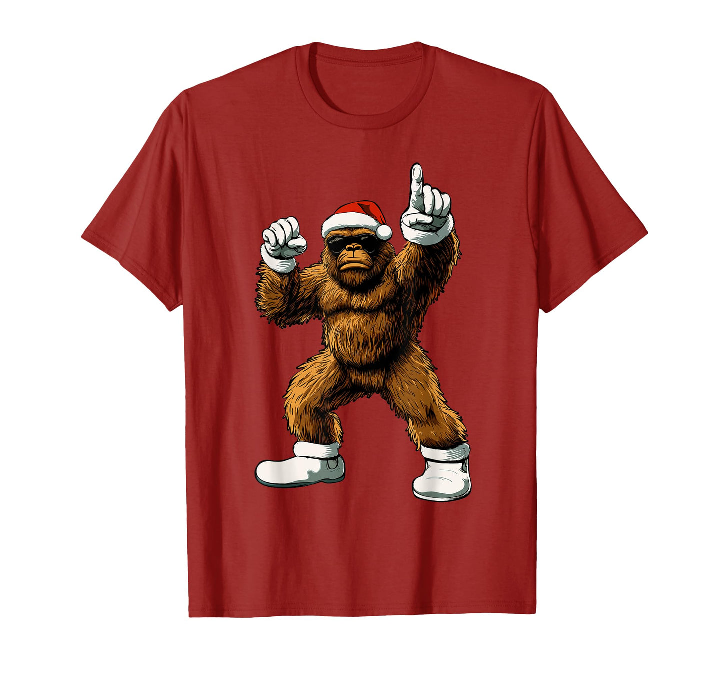 Christmas Funny Graphic Tee Bigfoot Santa Kids Boys Men Xmas T-Shirt