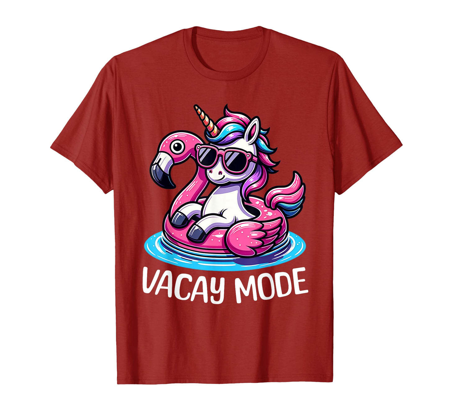 Cute Unicorn Vacay Mode Funny Family Vacation Kids Girls T-Shirt