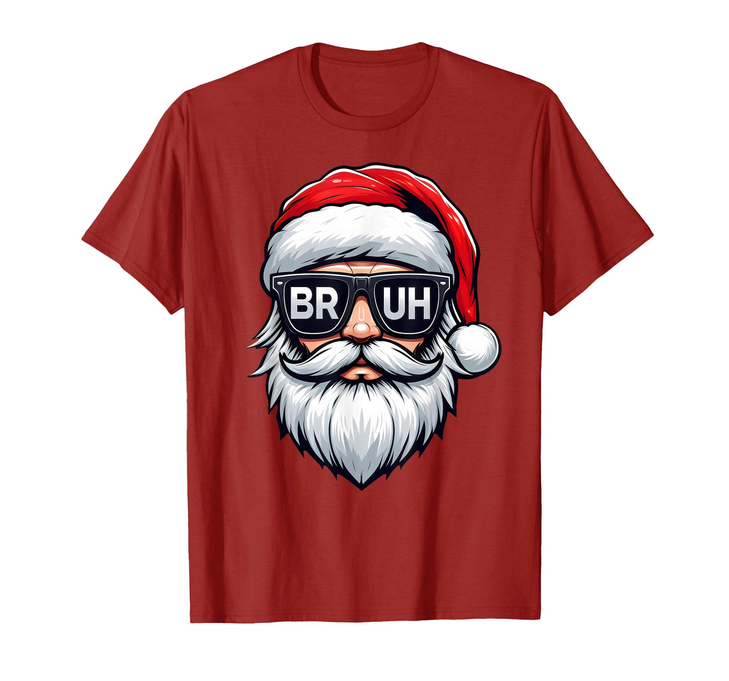 Merry Christmas Bruh Santa Face Meme Funny Saying Boys Men T-Shirt