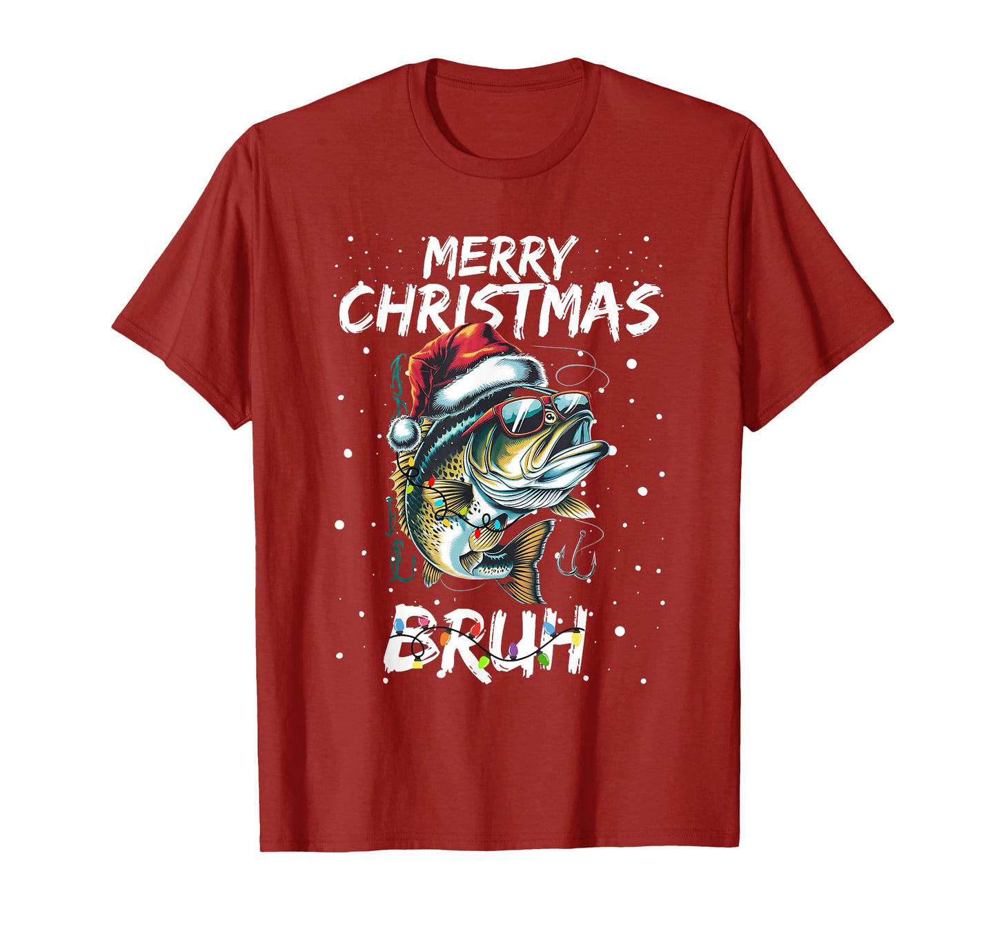 Merry Fishmas Santa Fishing Lovers Funny Fisherman Christmas T-Shirt