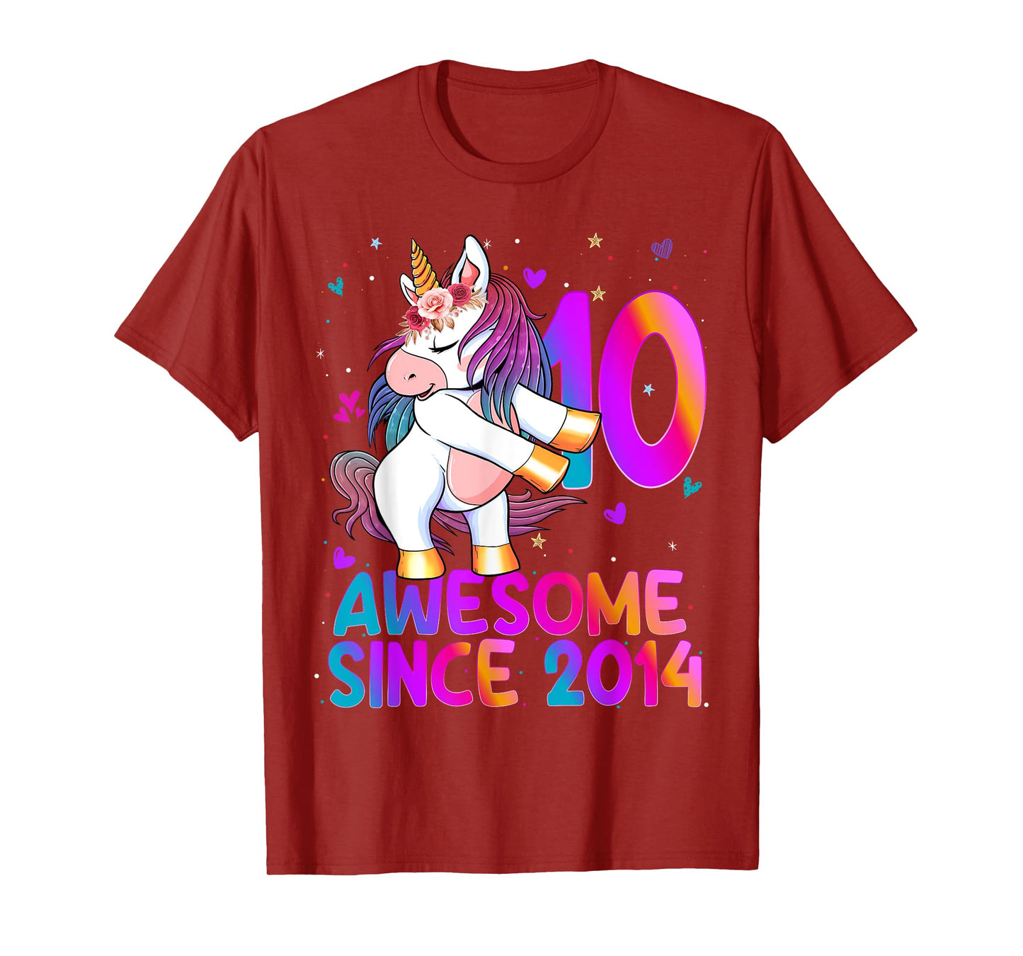 Double Digits Unicorn 10 Year Old 10th Birthday Girl Unicorn T-Shirt