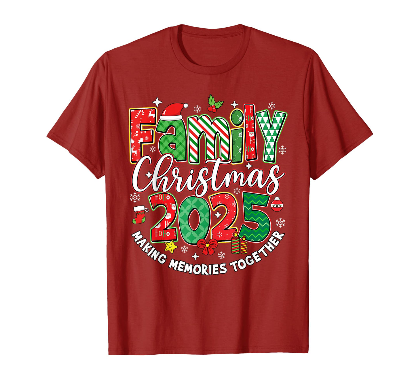 Family Christmas 2025 Squad Santa Elf Xmas Matching Outfit T-Shirt