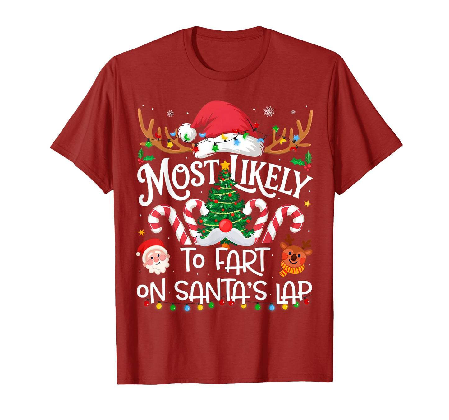 Most Likely to Fart On Santa's Lap Family Matching Christmas T-Shirt