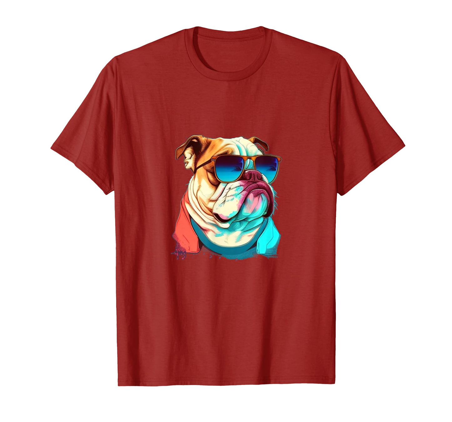 Funny English Bulldog with Sunglasses T-Shirt