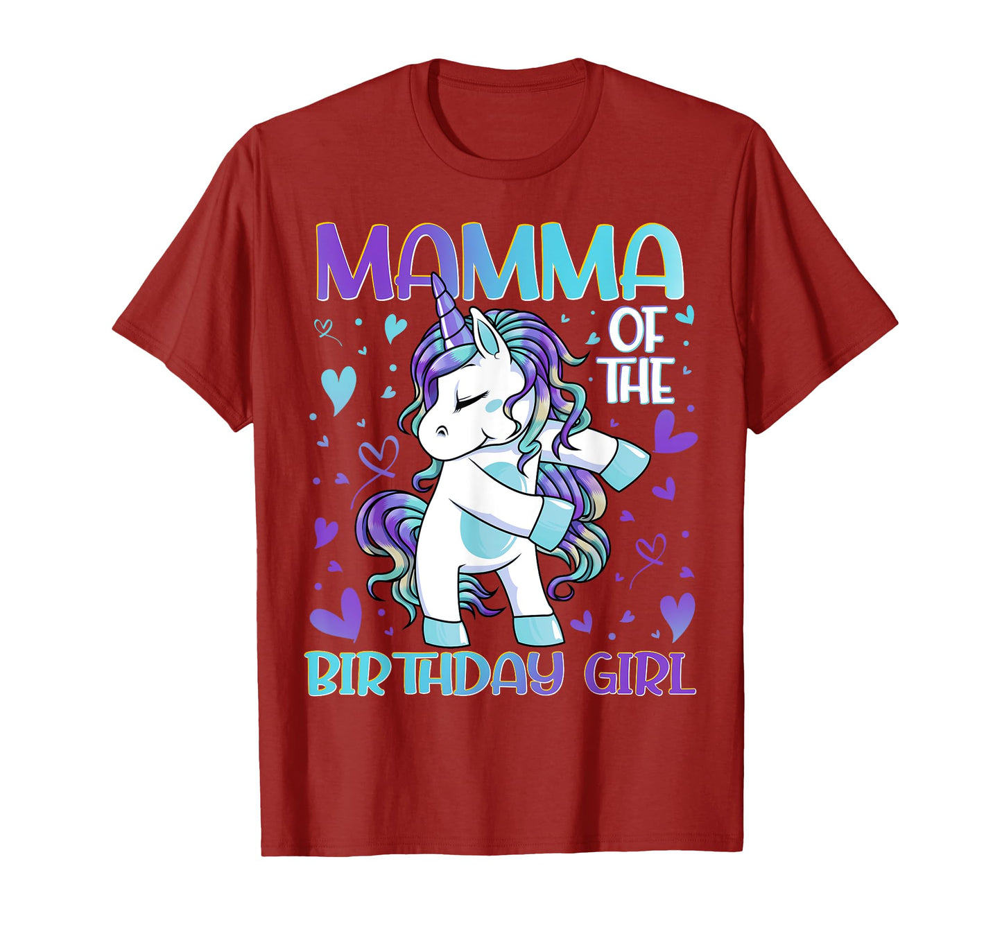 Mamma of the Birthday Girl Flossing Unicorn Mom Mommy Gifts T-Shirt