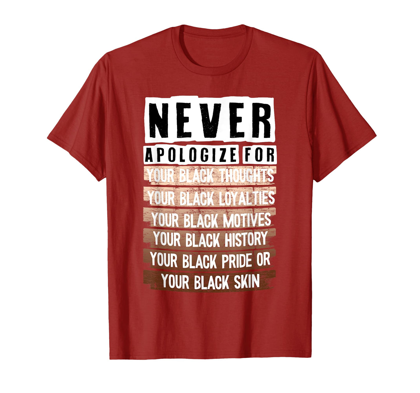 Never Apologize For Your Black Thoughts Your Black Loyalties T-Shirt