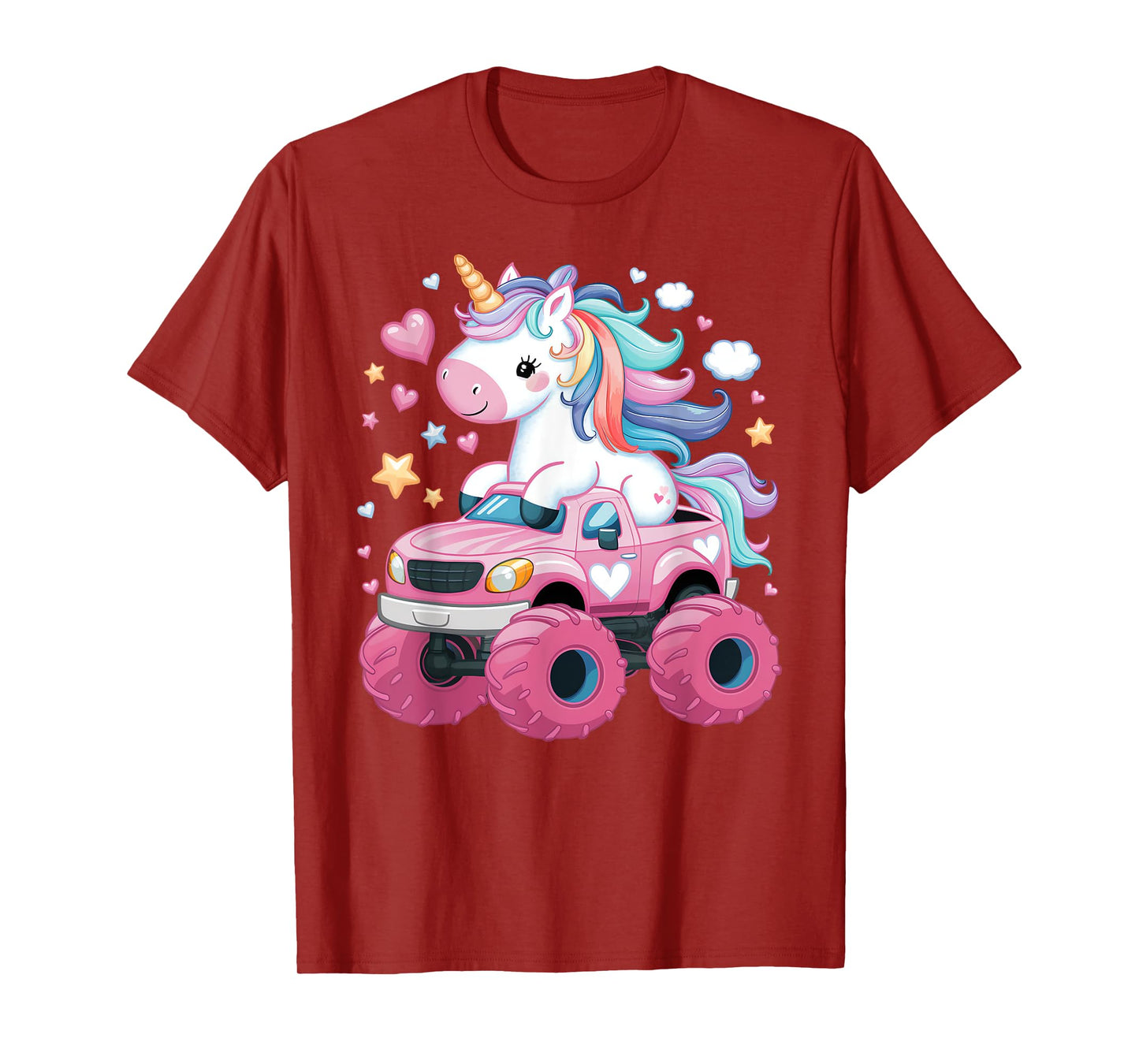Monster Truck Unicorn Birthday Party Girl Monster Truck T-Shirt