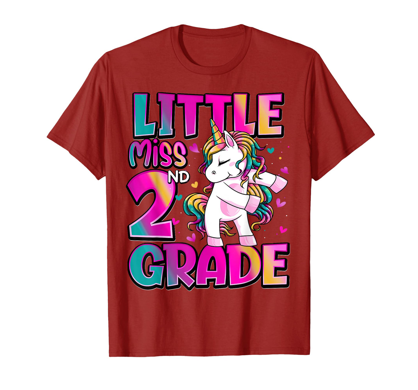 Little Miss 2nd Grade Unicorn Back To School 2nd Grade Girls T-Shirt