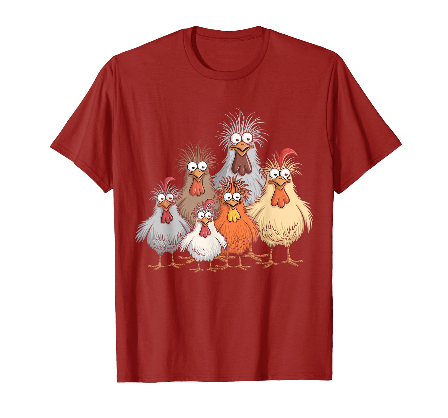 Eagerlys Colorful Funny Chicken Art, Crazy Chicken Family T-Shirt