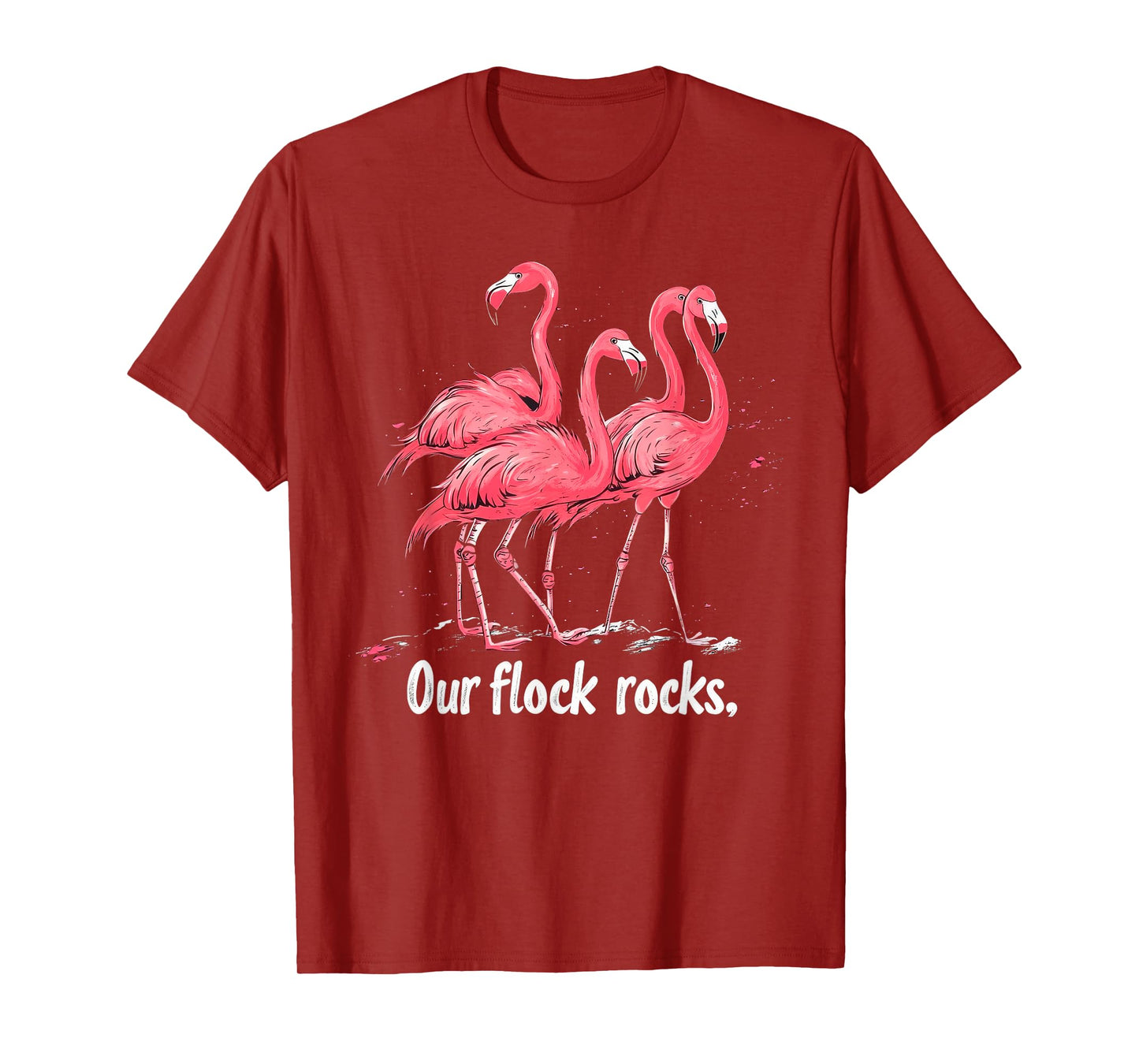 Our Flock Rocks Flamingo Funny Flamingos T-Shirt