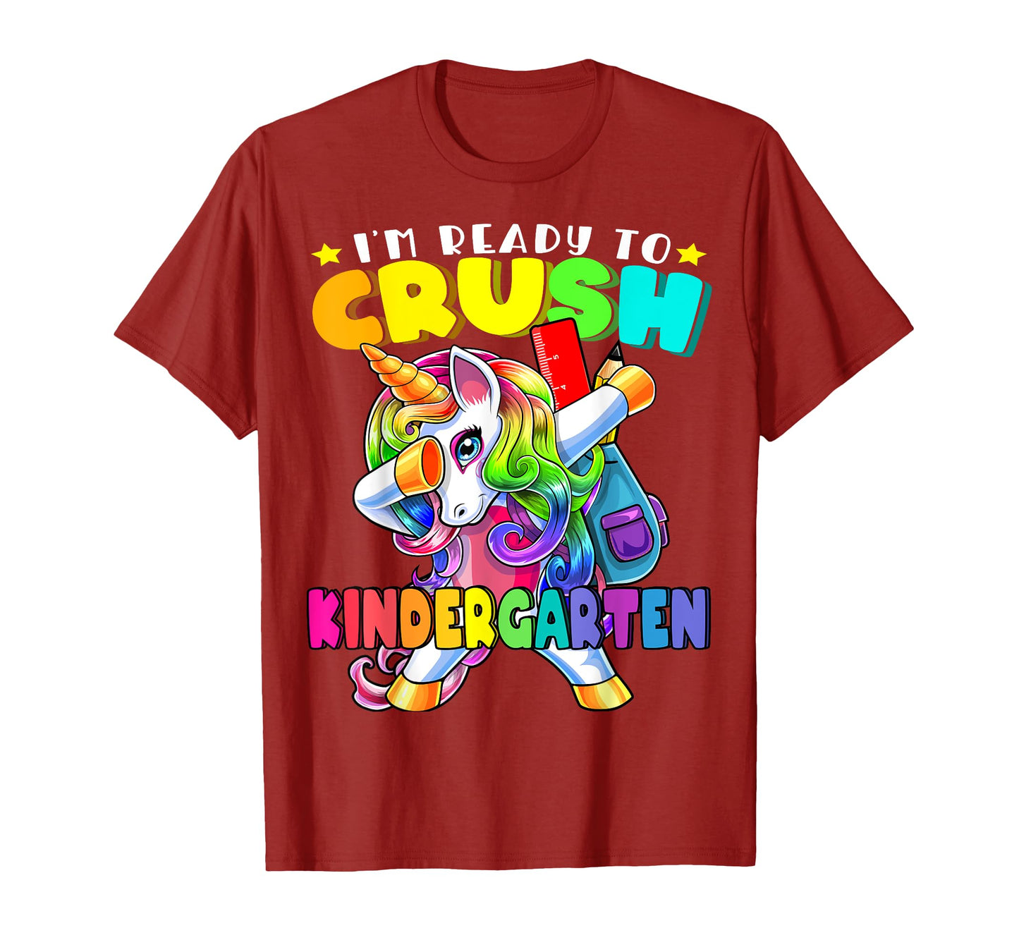 Crush Kindergarten Dabbing Unicorn Back to School Girls Gift T-Shirt