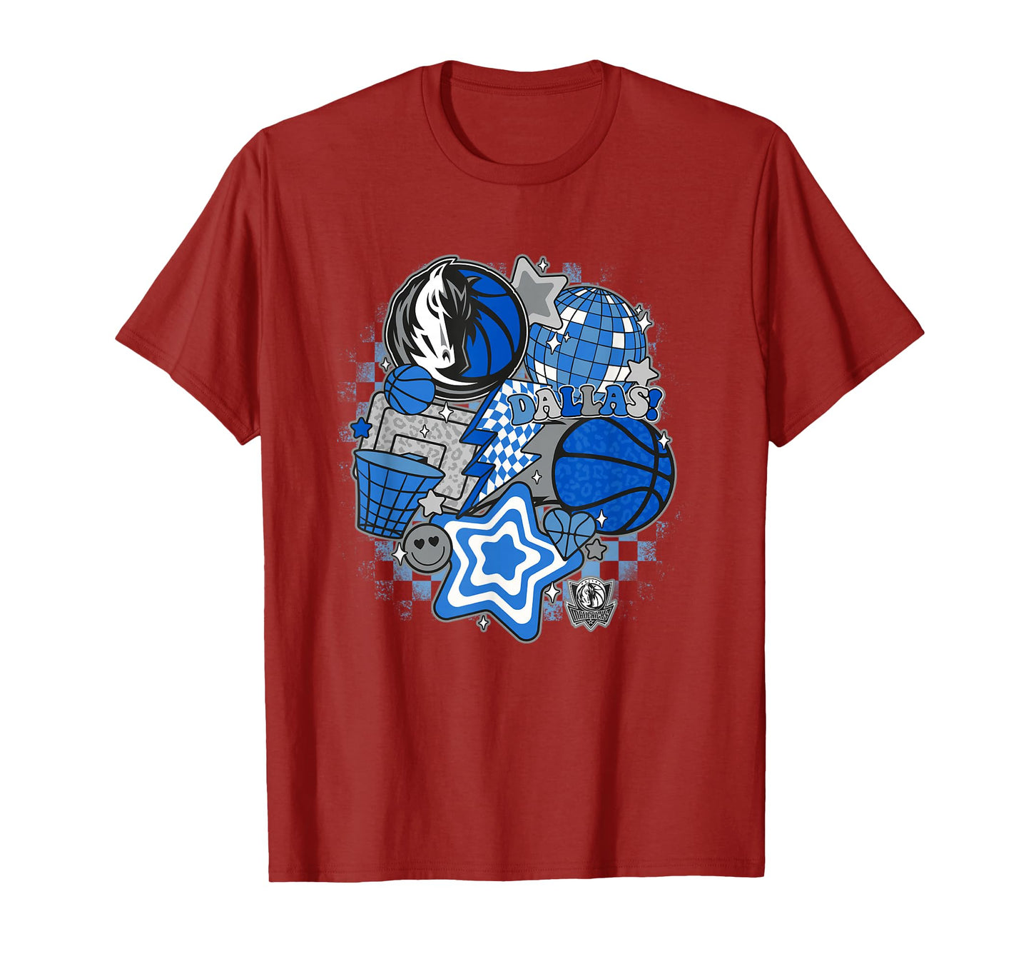 NBA Dallas Mavericks Psychedelic Basketball Collage T-Shirt