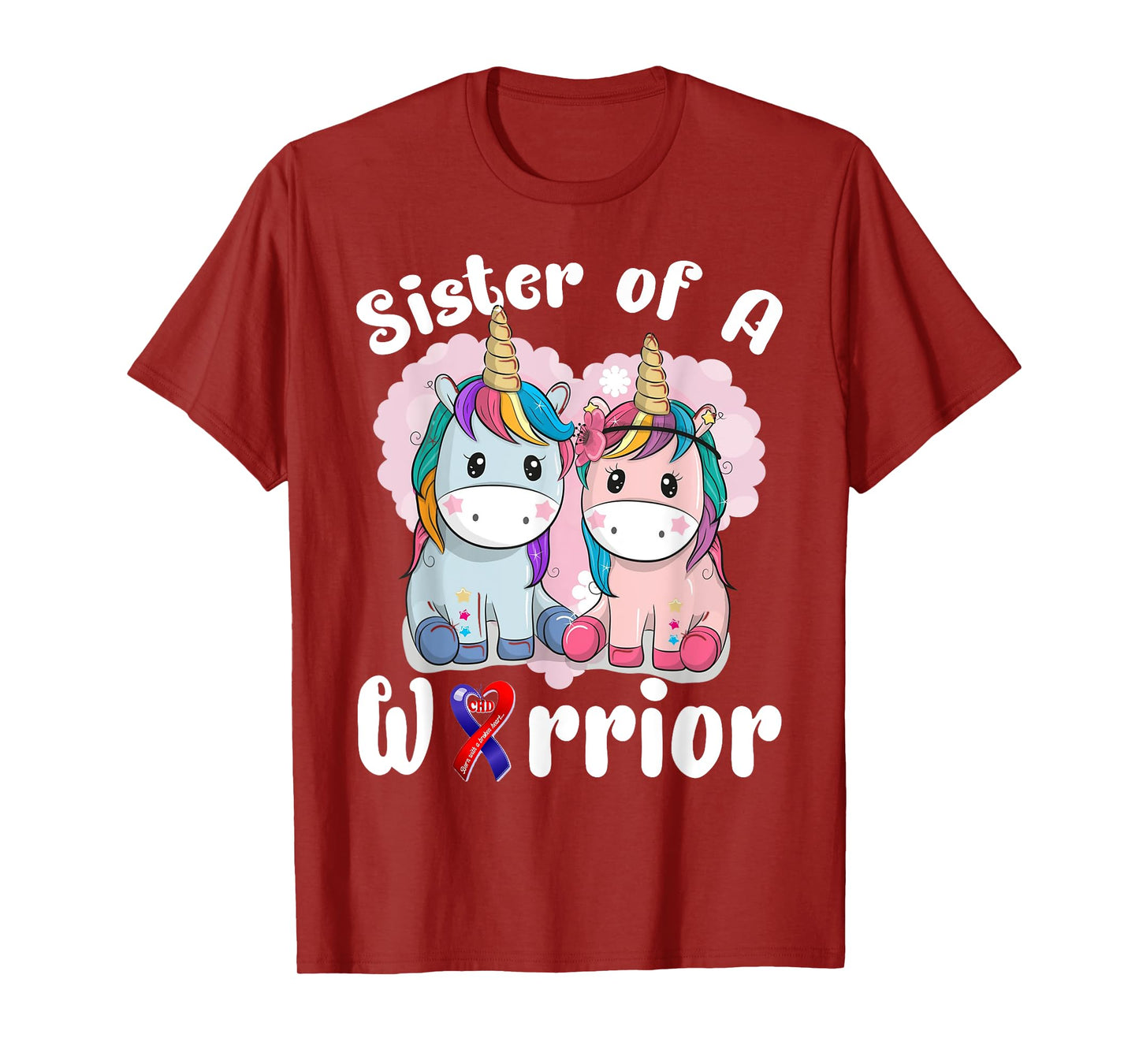 Sister Of A Heart Warrior CHD Awareness Week Unicorn T-Shirt