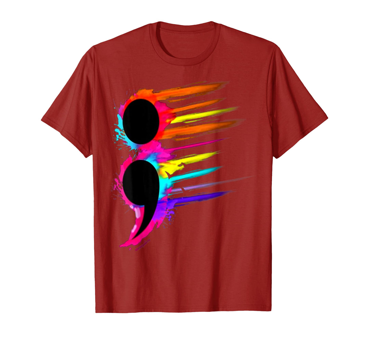 Suicide Prevention Semicolon Retro Colorful Birds T-Shirt