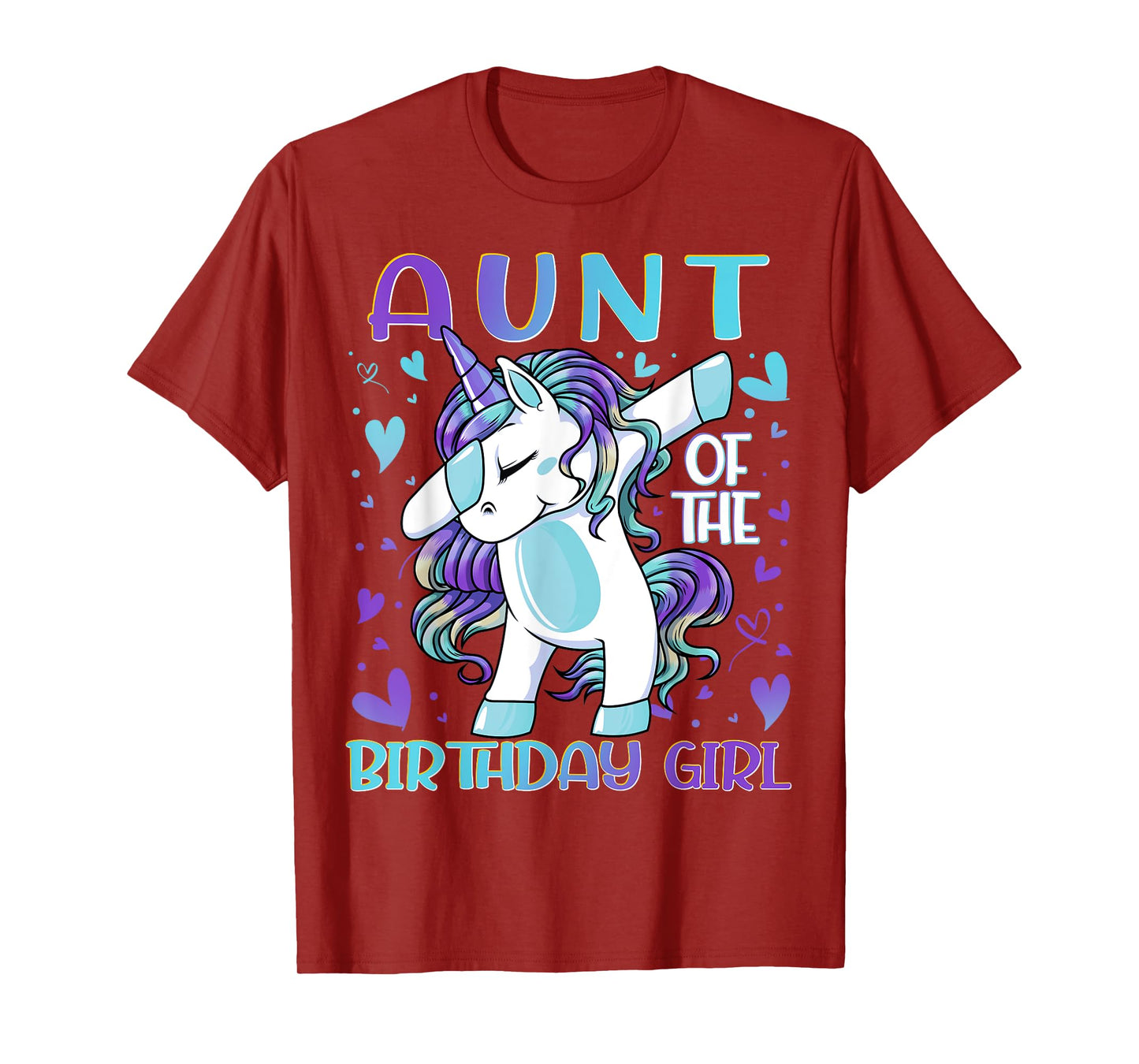 Aunt of the Birthday Girl Dabbing Unicorn Aunt Women Gifts T-Shirt