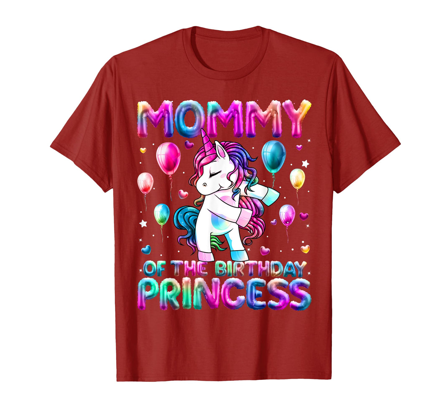 Mommy of the Birthday Princess Girl Flossing Unicorn Mom T-Shirt