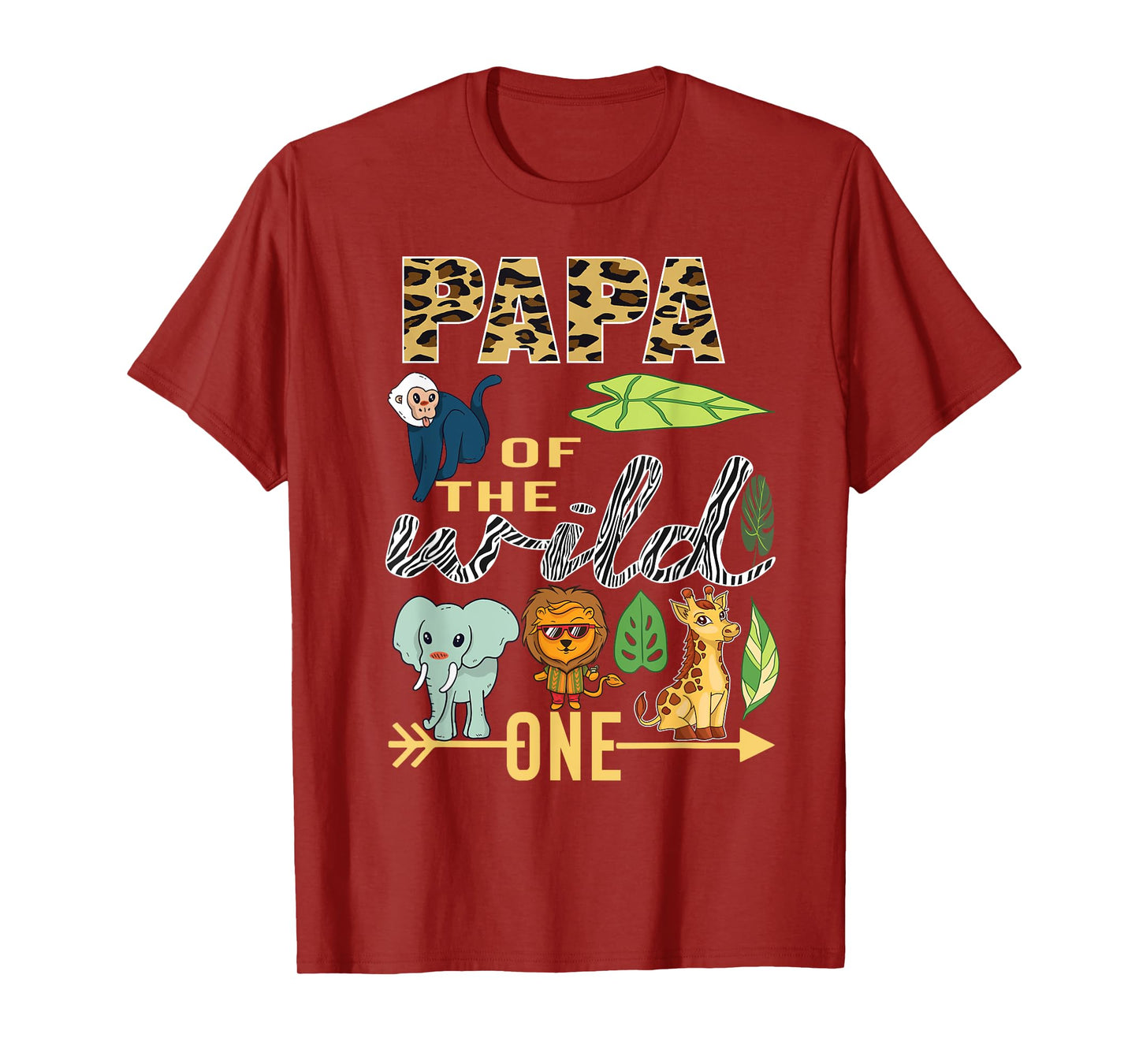 Papa Of The Wild One Zoo 1st Birthday Safari Jungle Animal T-Shirt