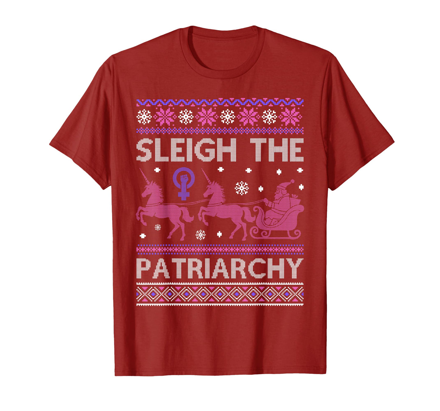 Sleigh The Patriarchy Feminist Unicorn T-Shirt