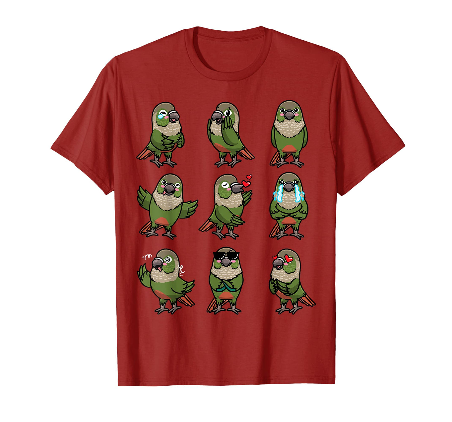 Green Cheek Conure Green-cheeked Parakeet Bird Parrot T-Shirt