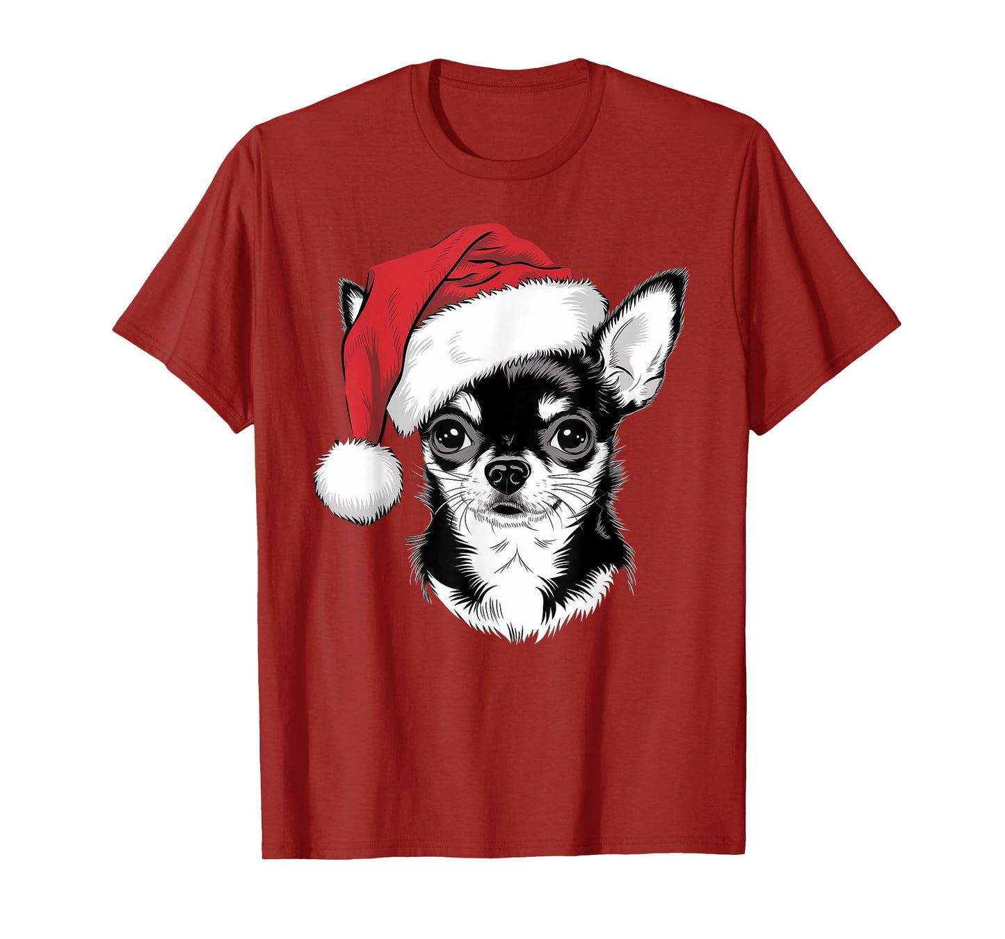 Joyful Chihuahua Santa Dog on Chihuahua Christmas T-Shirt for Men Women Kids