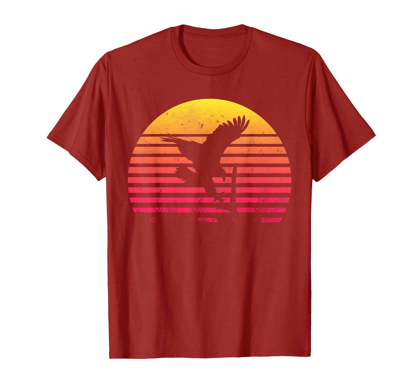 Retro Hawk Sunset Vintage Bird Lover Hawk Whisperer 70s 80s T-Shirt