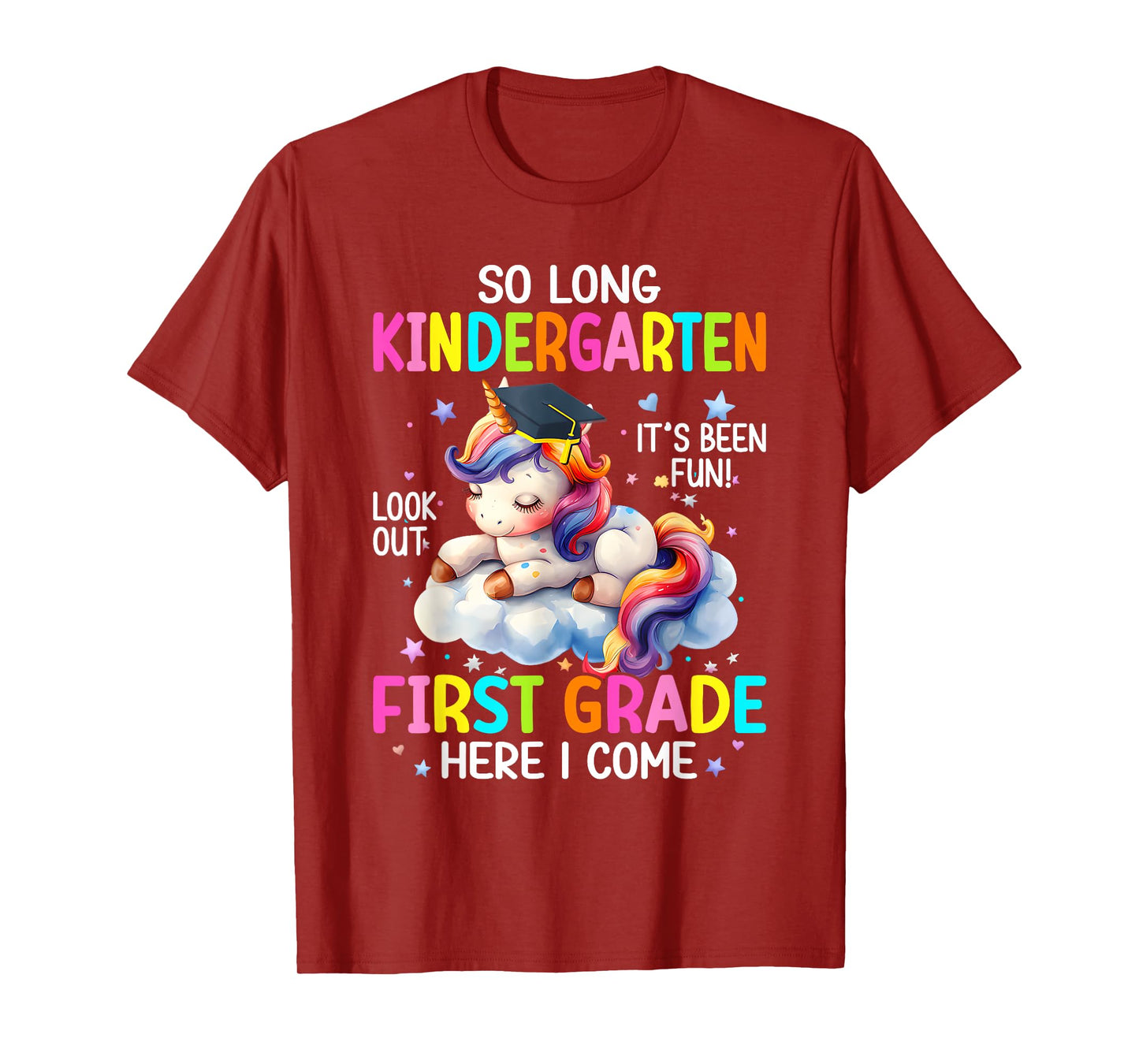 So Long Kindergarten Graduation Class 2025 Unicorn Kids Girl T-Shirt