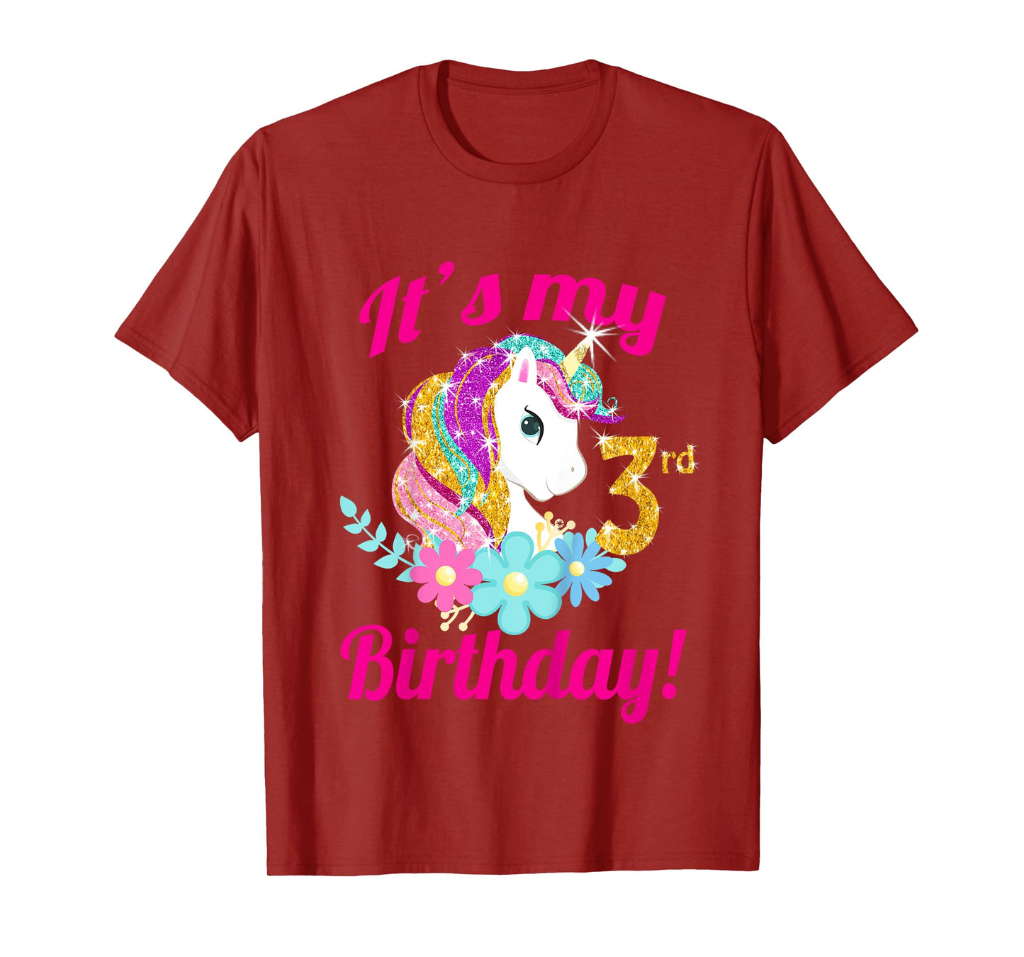 Its my 3rd birthday Unicorn Themed Party toddler girl outfit T-Shirt