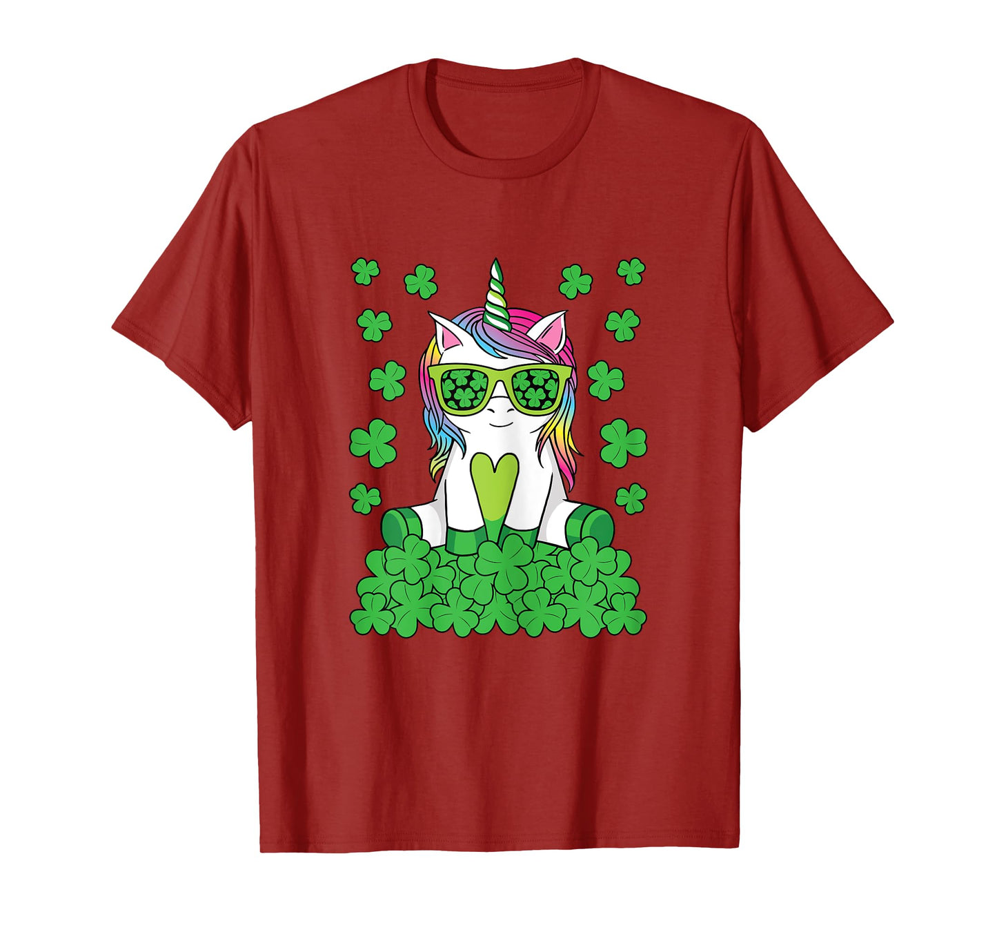 Cute St Patricks Day Unicorn Lepricorn Shamrock Girls Kids T-Shirt