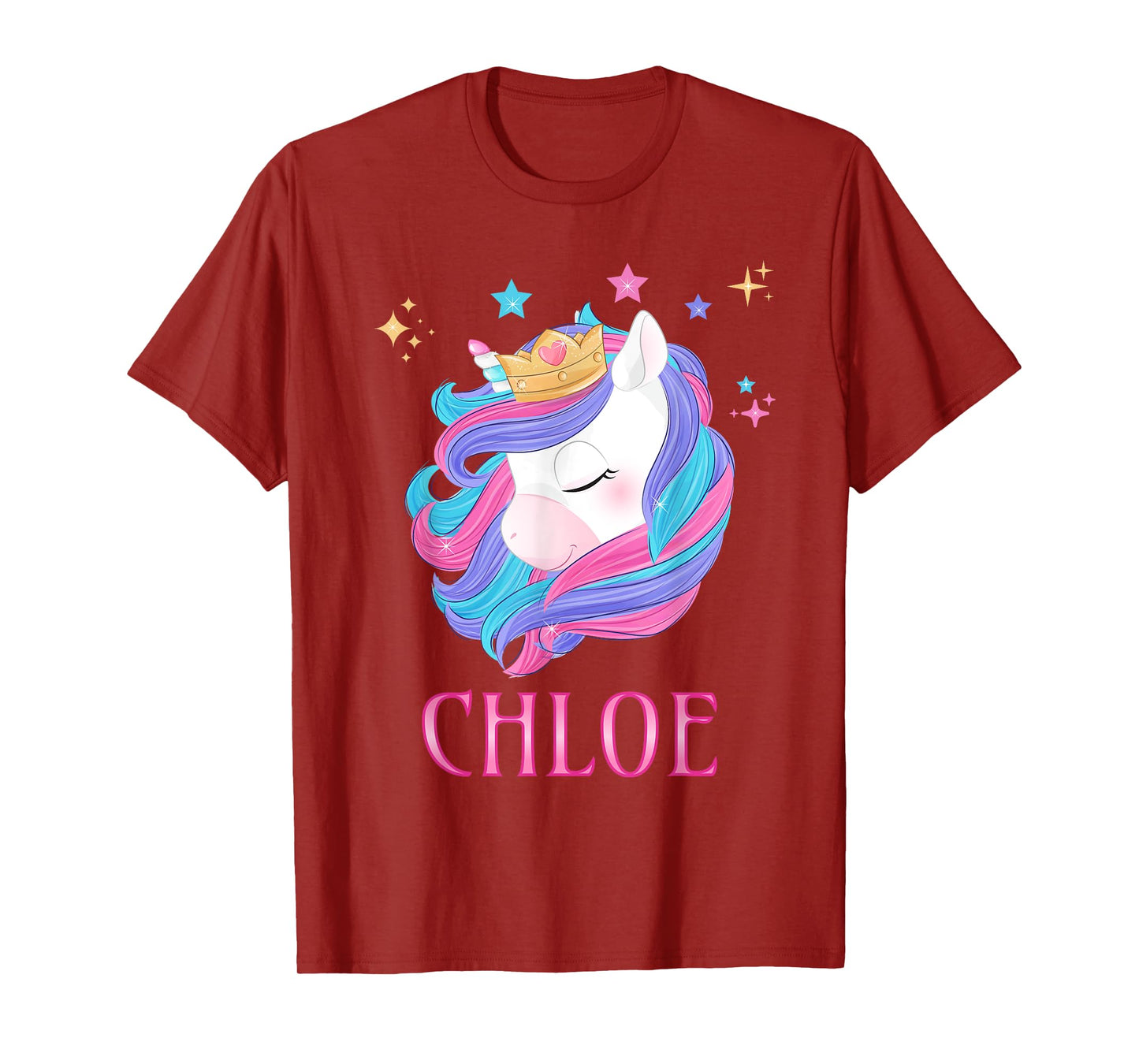 Unicorn Personalized Name CHLOE Unicorn Birthday T-Shirt