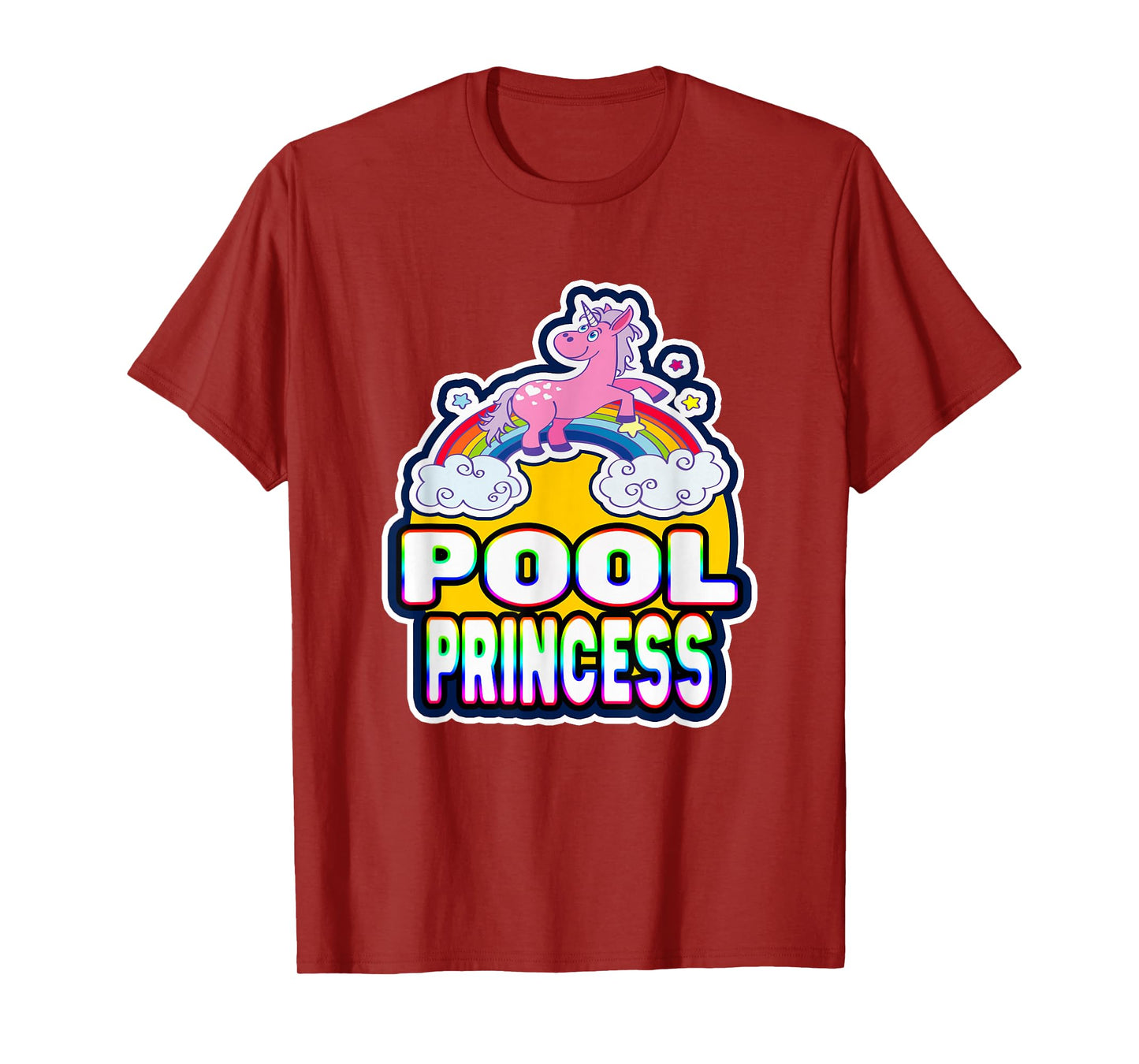 Pool Princess Retro Cute Rainbow Unicorn Swim Party T-Shirt T-Shirt