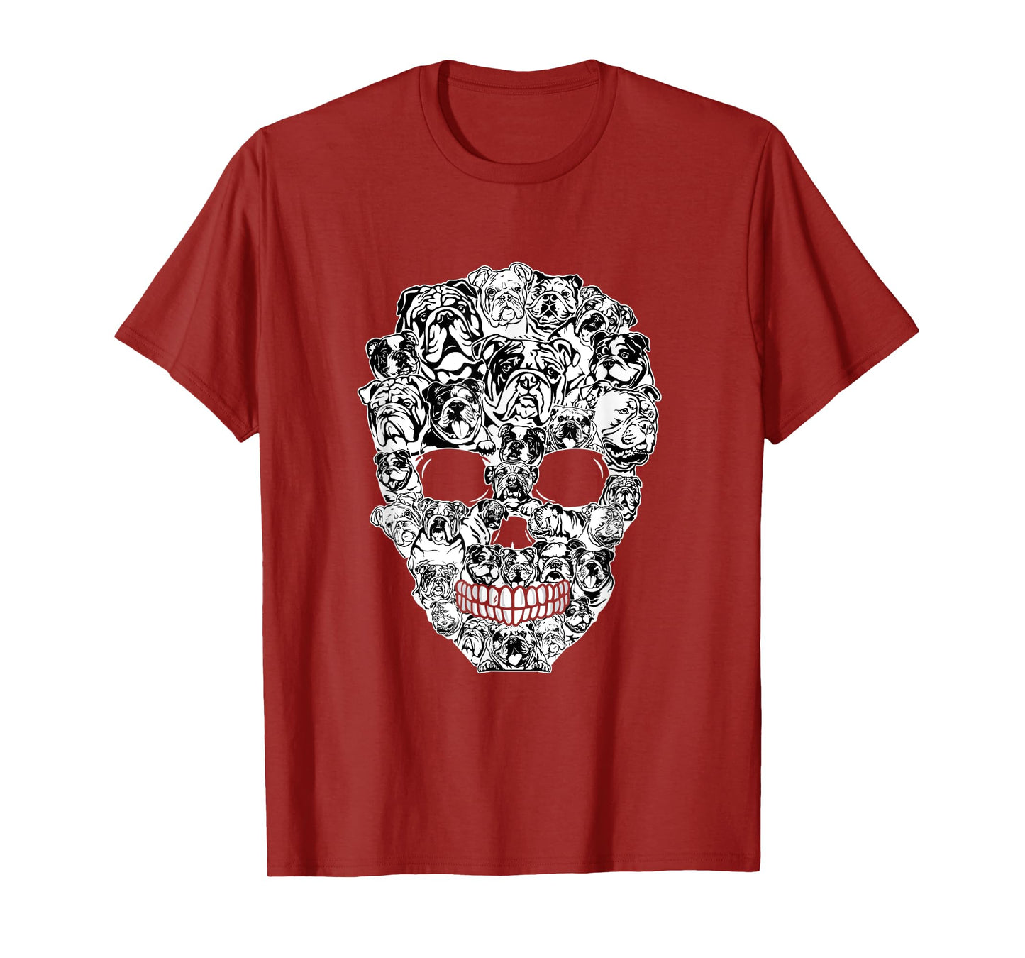 Funny English Bulldog Skull Dog Skeleton Halloween Men Women Kids T-Shirt