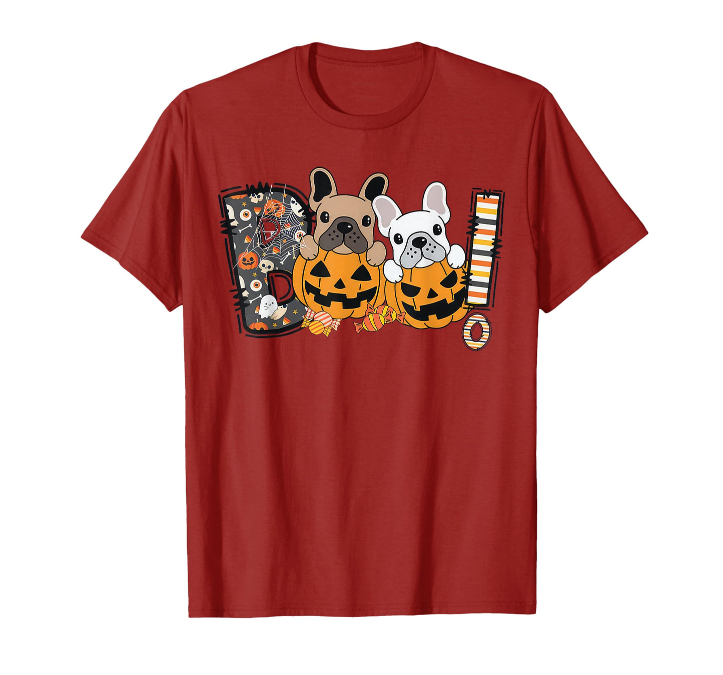 Boo French Bulldog Pumpkin Candy Dog Puppy Halloween Costume T-Shirt