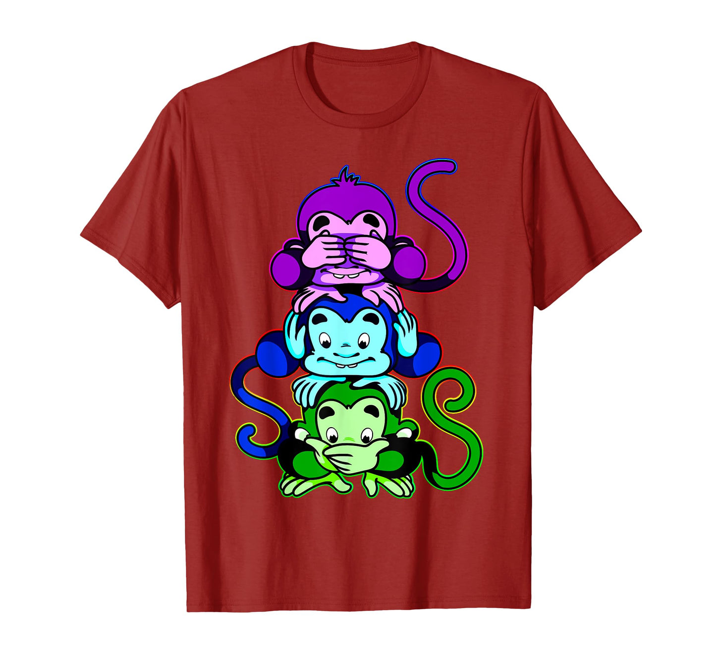 Three Wise Monkeys-See No Evil, Hear No Evil, Speak No Evil T-Shirt