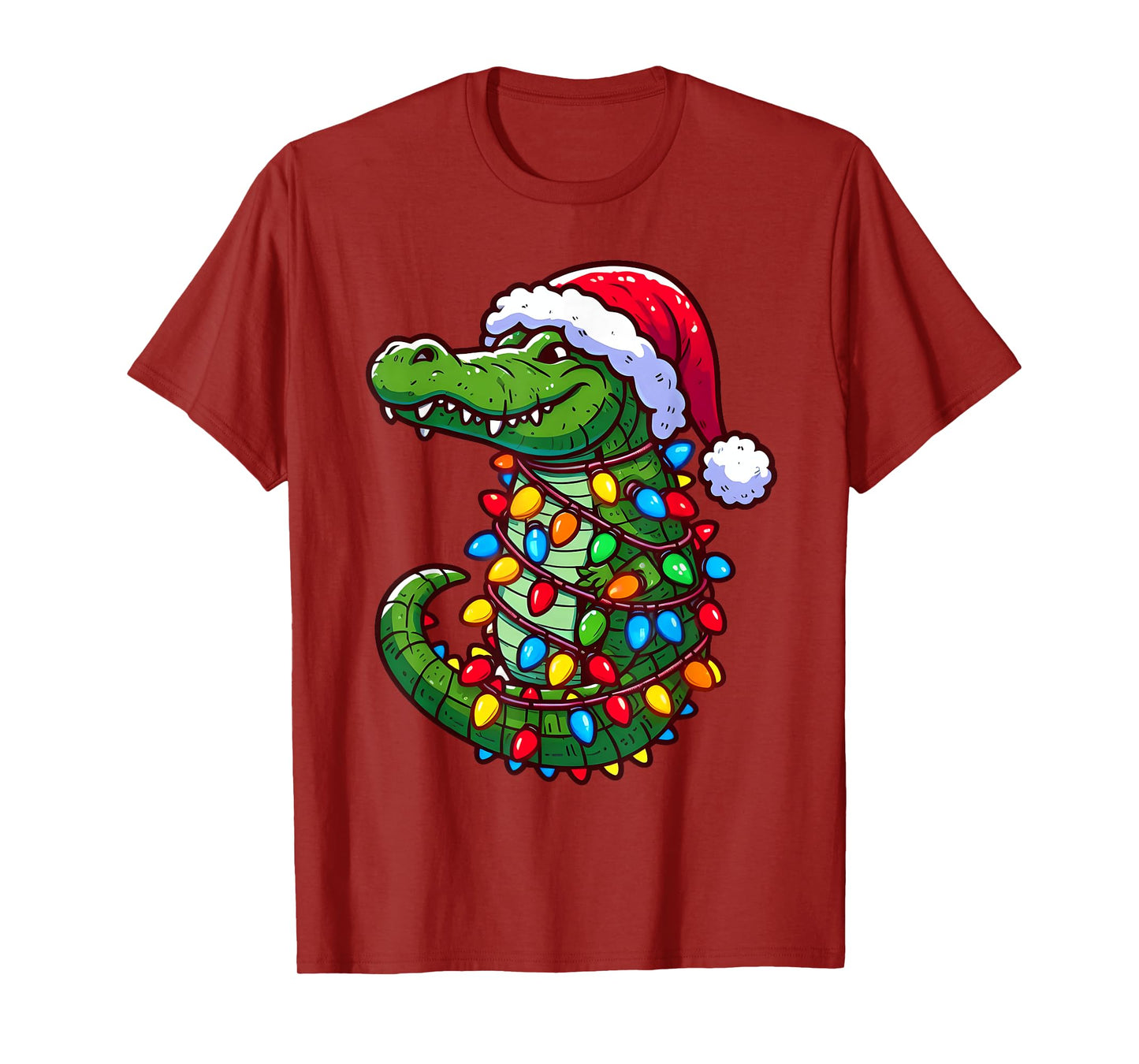 Funny Alligator Santa Hat Christmas Pajama Toddler Boys Kids T-Shirt