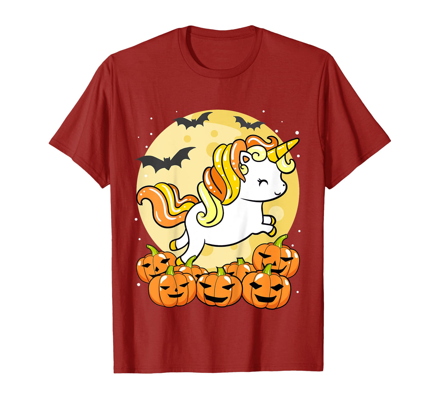 Kids Girls Unicorn Halloween Jack O Lantern Pumpkin Toddler T-Shirt